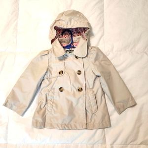 Oshkosh Baby Girl's Lightweight Hooded Trench/Pea Coat